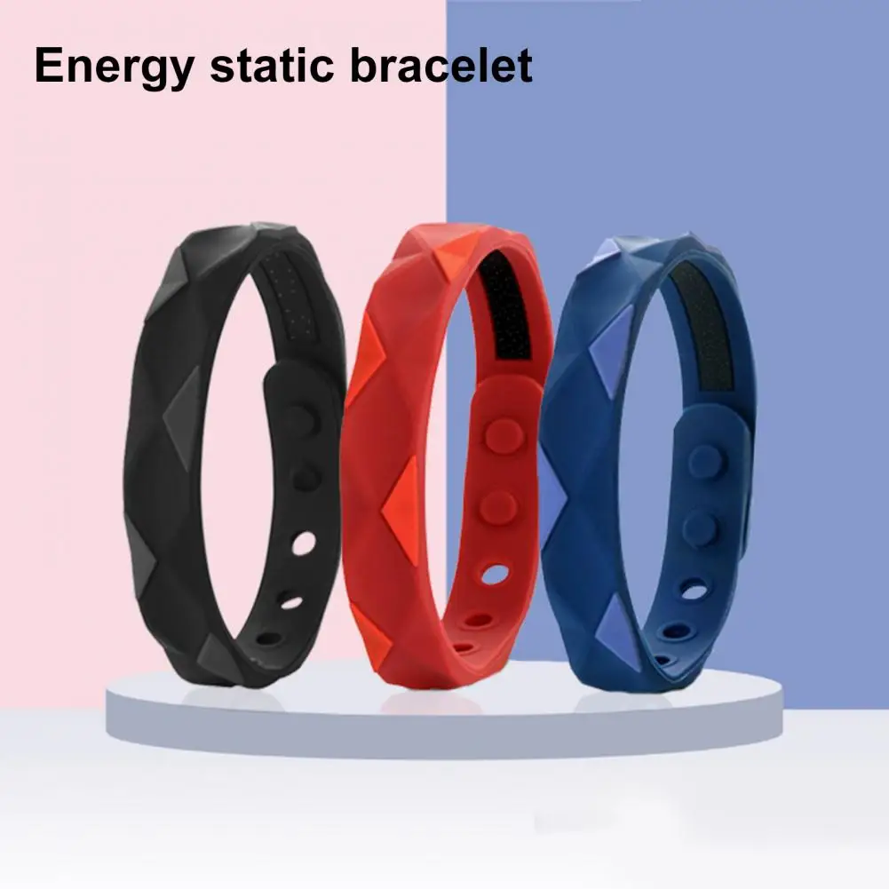 Sugar Regulator Bangle 6-Hole Adjustment Wrist Strap Portable Sports Wear Pain Relief Silica Gel Anti-static Bracelet Negative I