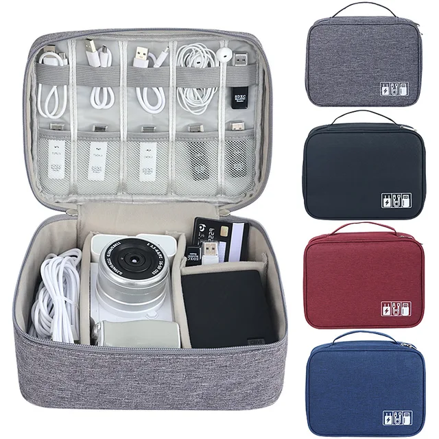 Sac numérique étanche réglable pour voyage à domicile, accessoires électroniques, chargeur, câble de données, sac USB, sac de rangement numérique Portable 3