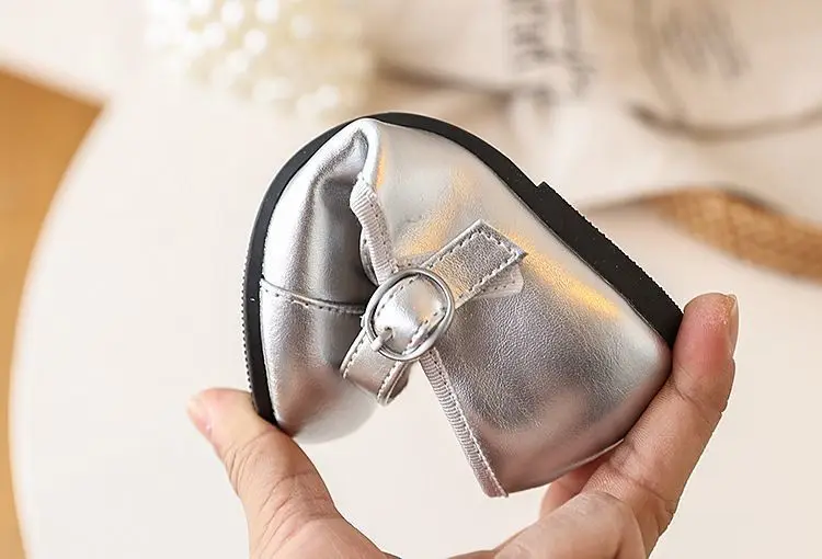 Prinzessinnen-Mary-Jane-Schuhe für Mädchen – rutschfeste, flache Schuhe mit weicher Sohle für Kleinkinder und kleine Mädchen, Party- und Hochzeitsschuhe – Detail 16