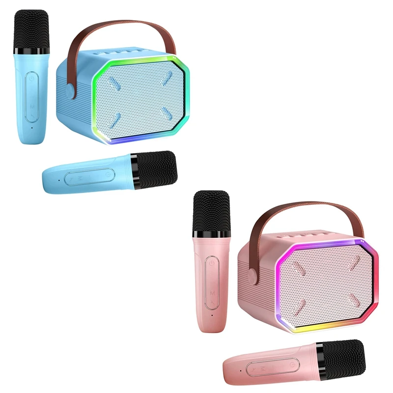 

Karaoke Machine For Kids & Adults, Portable Bluetooth Speaker With 2 Wireless Microphones For TV, Home Party Birthday Durable