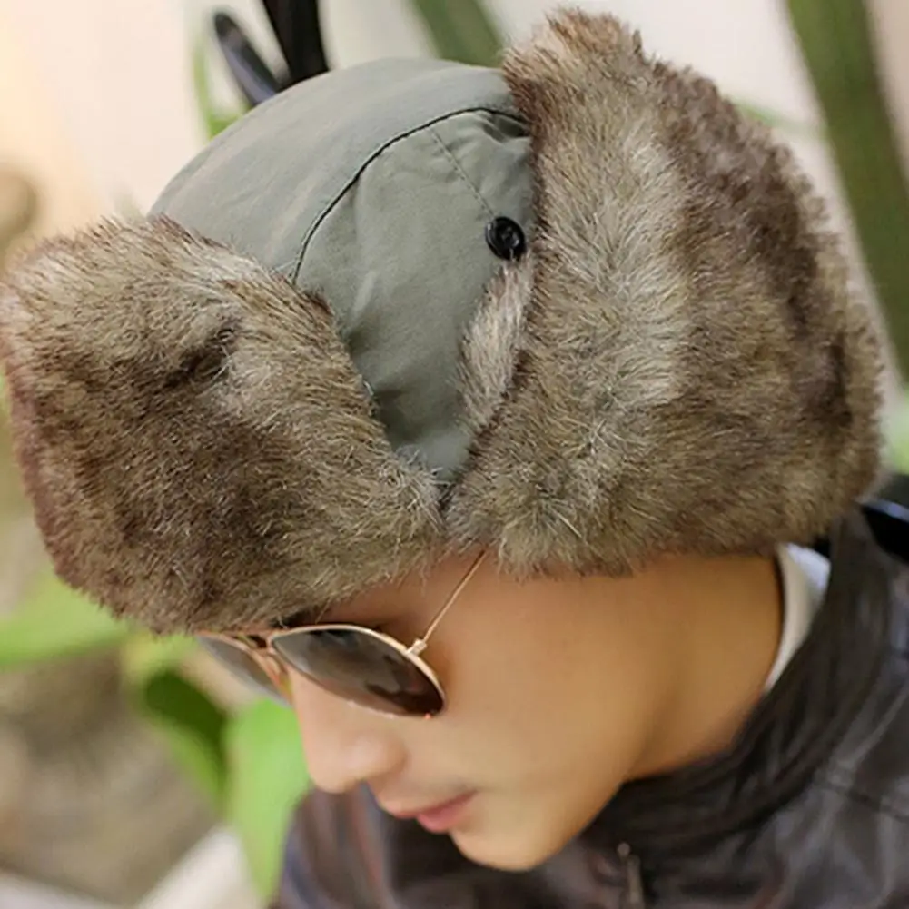

Cozy Winter Hat Warm Unisex Waterproof Lei Feng Hat with Fleece Lining Buckle Closure Ideal for Autumn Winter Thick Cozy Earflap
