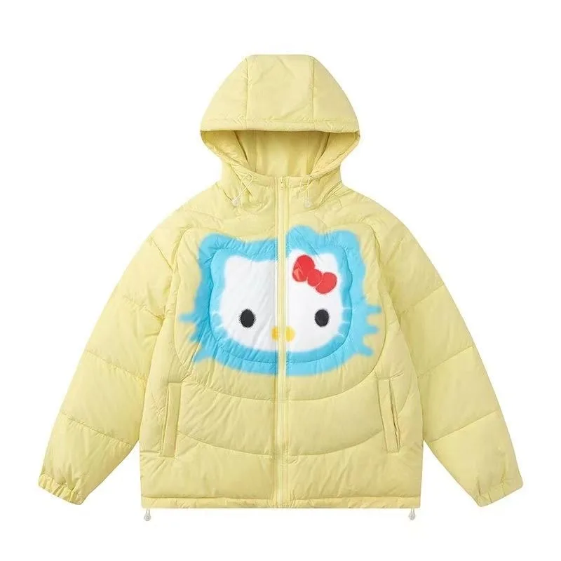 

Harajuku Y2K Cartoon Printed Hooded Jackets Thick Cotton Warm Winter Loose Parkas Coat Teenage Students Girls Kawaii Y2K Clothes