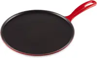 Creuset Enameled Cast Iron Crepe Pan with Rateau and Spatula, 10.75", Cerise 1