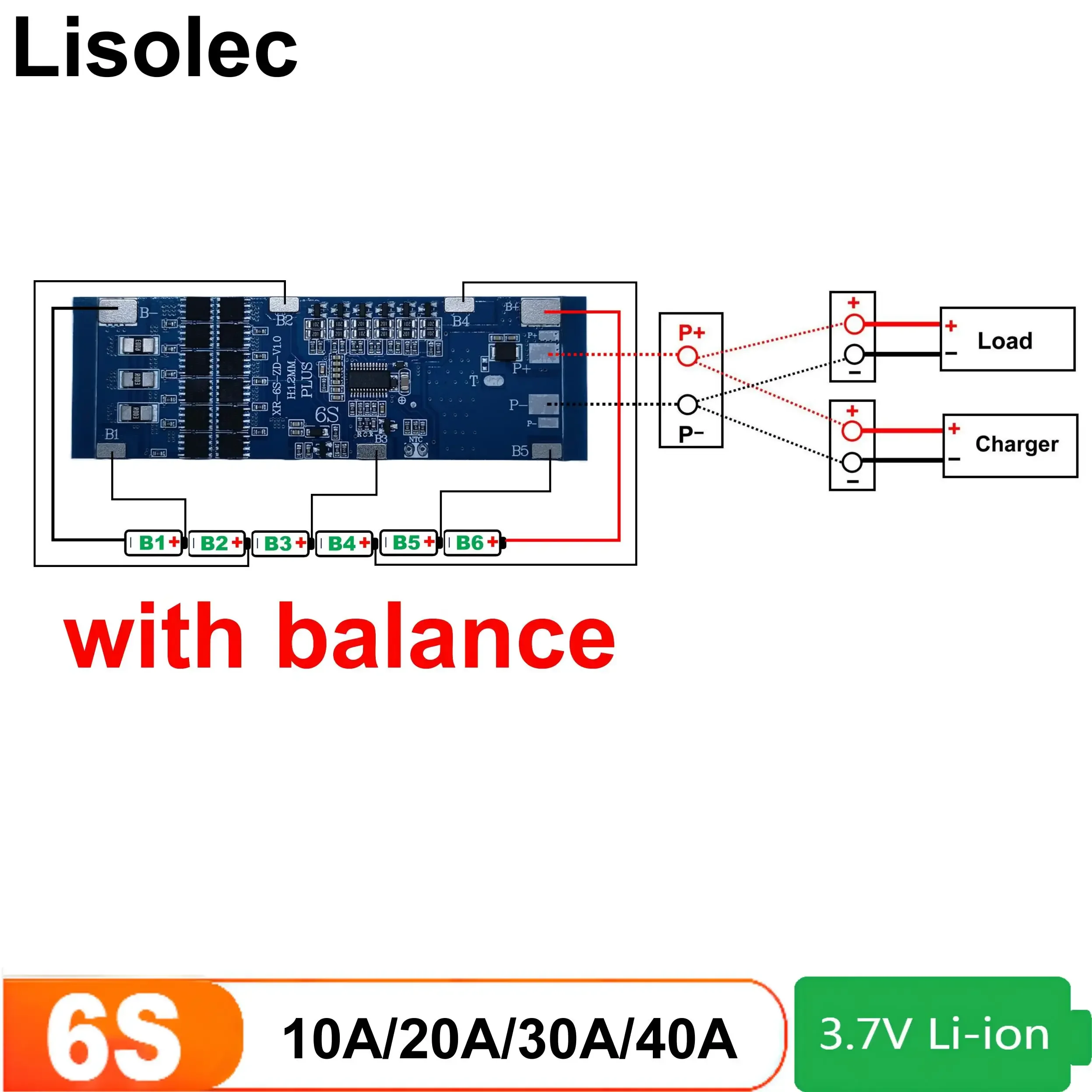 1/3PCS 24V 6S 40A BMS 18650 Li-Ion Lithium Battery Poretect Board Solar Lighting BMS PCB With Balance For Ebike Scooter - 502