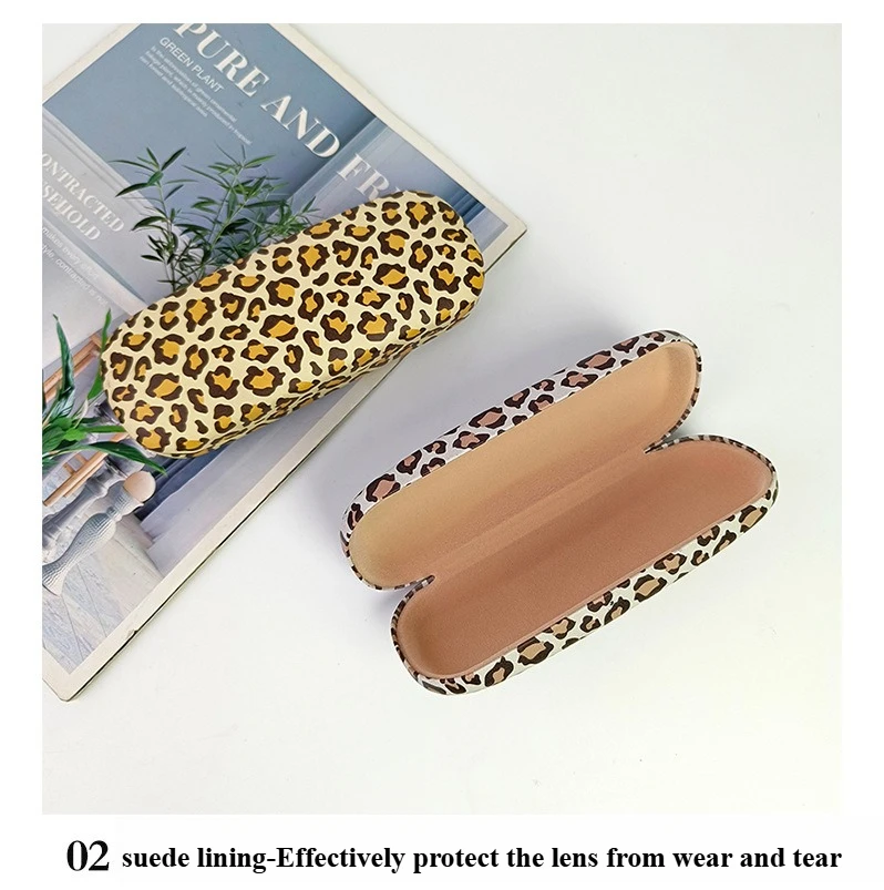 1-teiliges Brillenetui aus Metall mit Leopardenmuster – strapazierfähiges Metallmaterial, schützt das Brillendesign für Brillen und Zubehör – Detail 3