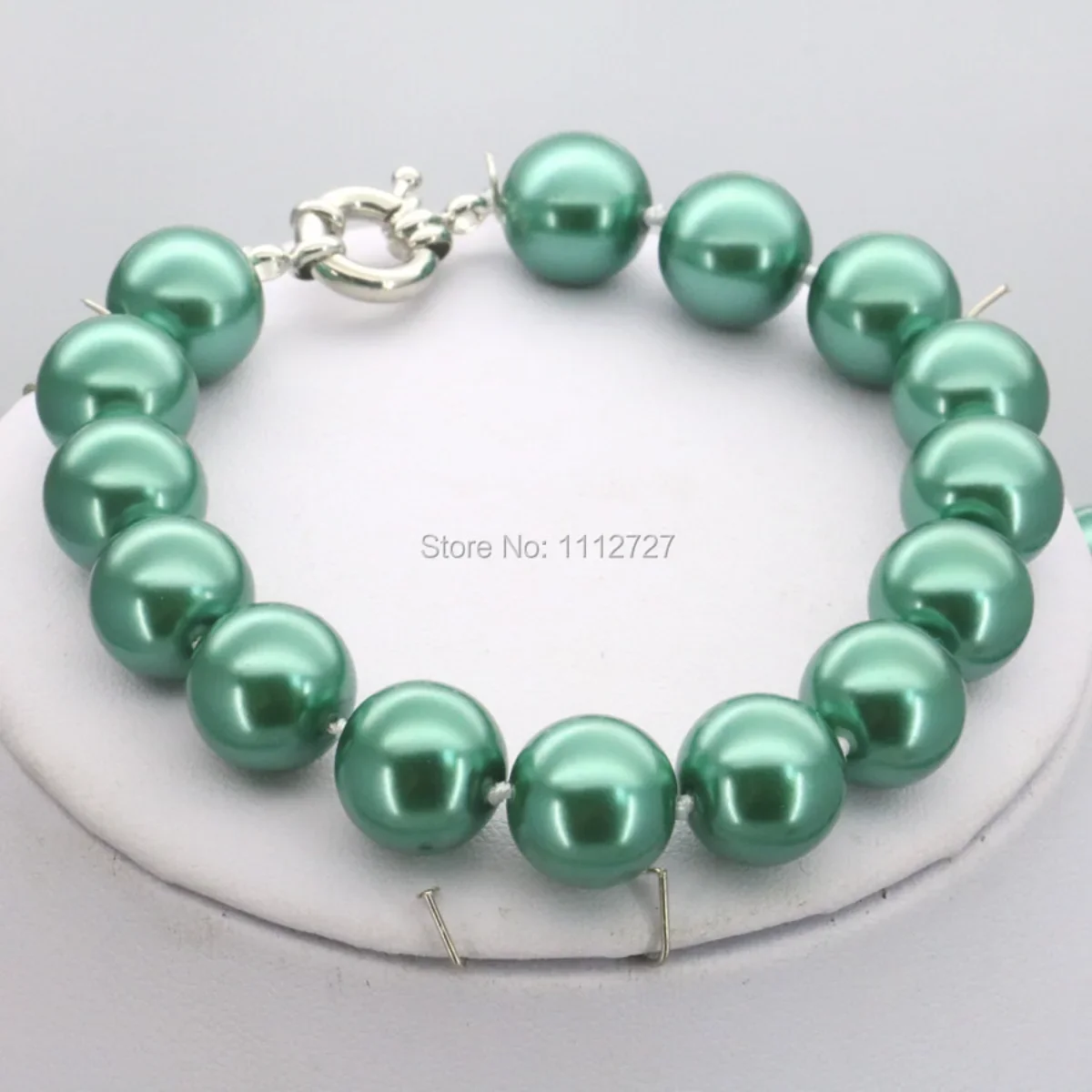 

10mm Round Green Glass Shell Pearl Beads Bracelet Fashion Jewelry Making Design Women Jewelry Accessories Christmas Gifts Girl