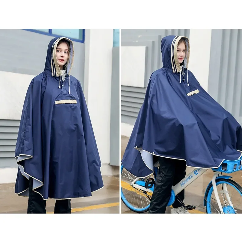 New Fashion Long Windbreaker Type Raincoat Multif Double Placket Waterproof Rain Poncho Outdoor Hiking Riding Couple Rainsuit