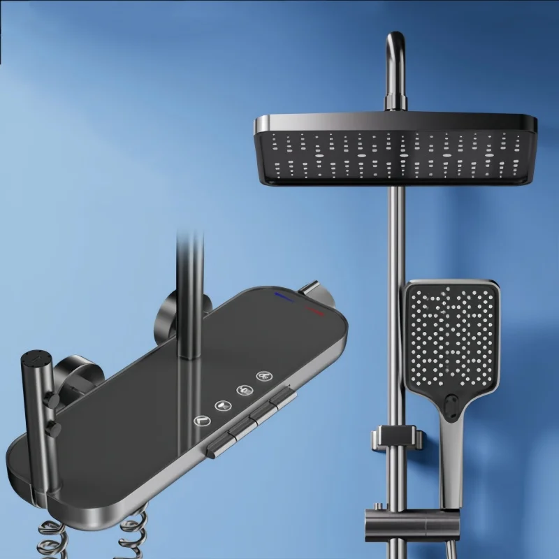 ABS ชุดฝักบัวก๊อกน้ําห้องน้ําโมเดิร์นอาบน้ําชุดระบบอ่างอาบน้ําโรงแรมร้อนเย็นผสมก๊อกน้ําฝักบัวอาบน้ําชุดเต็ม 1