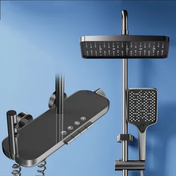 Set doccia ABS Rubinetto per bagno Set doccia moderno per vasca da bagno Sistema Vasca da bagno per hotel Miscelatore caldo freddo Rubinetto per doccia a pioggia Set completo 1