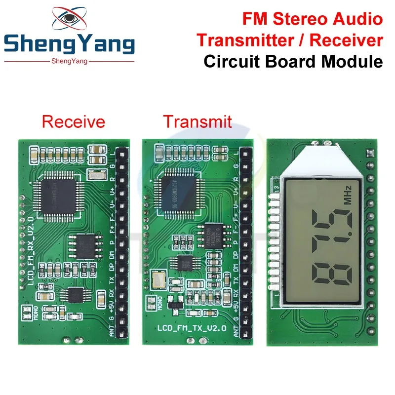 87-108 MHZ Digitales FM-Empfängermodul Funksender Drahtloses Mikrofon Stereoplatine Digitale Rauschunterdrückung LCD-Display