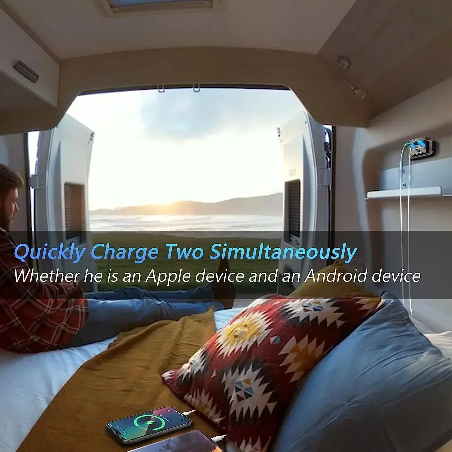 Dual USB PD Type C Quick charger Socket 12V/24V QC3.0 Power Adapter Modified Outlet With On/off button For Car Boat RV Bus