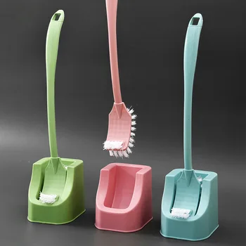 Scopino per WC Testina di design su due lati Decontaminazione bidirezionale Curva ad arco Scopino per WC domestico Spazzola per pulizia Strumenti per il bagno 1