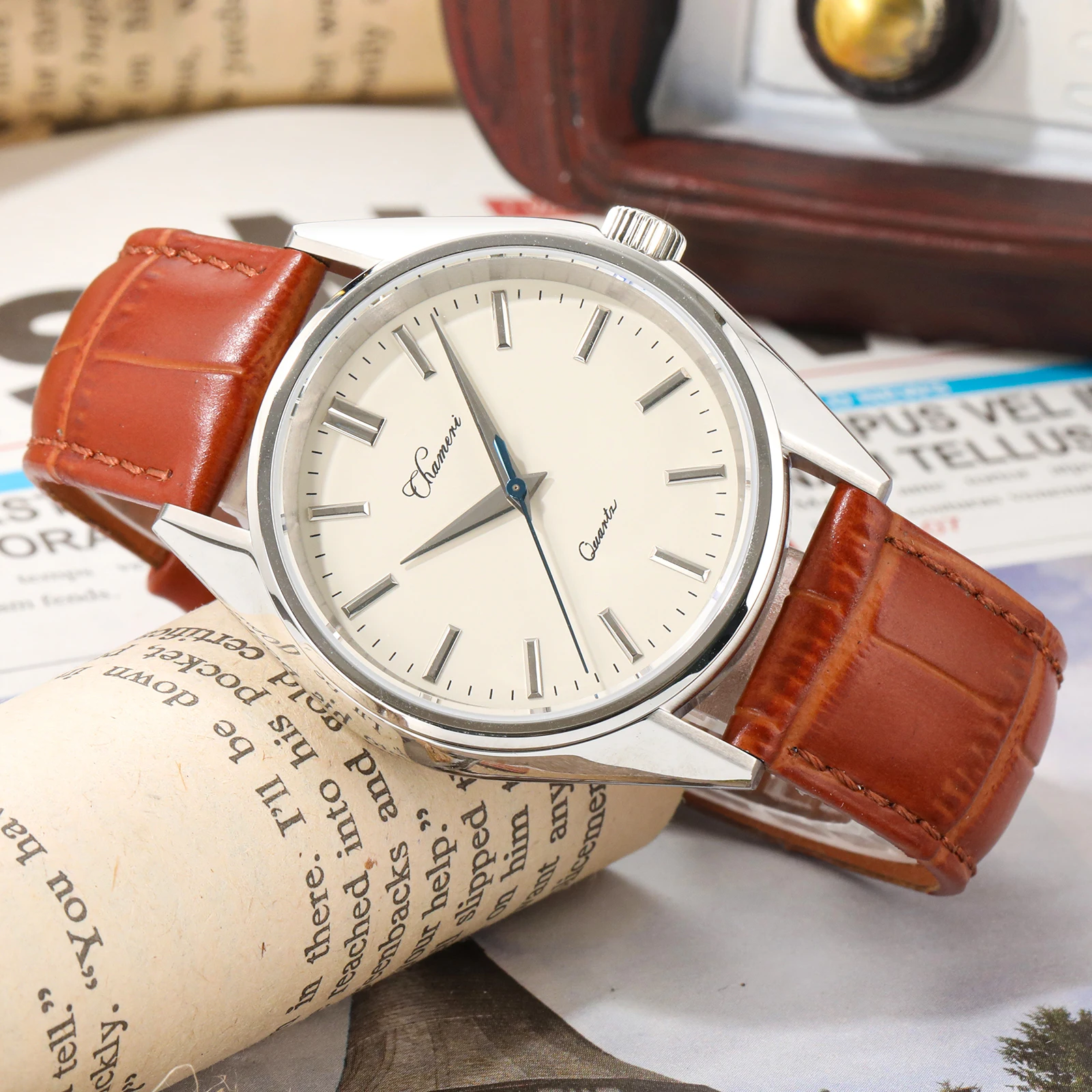 Chameri GS03 37mm Vintage Watch VH31 Quartz Movement 50m