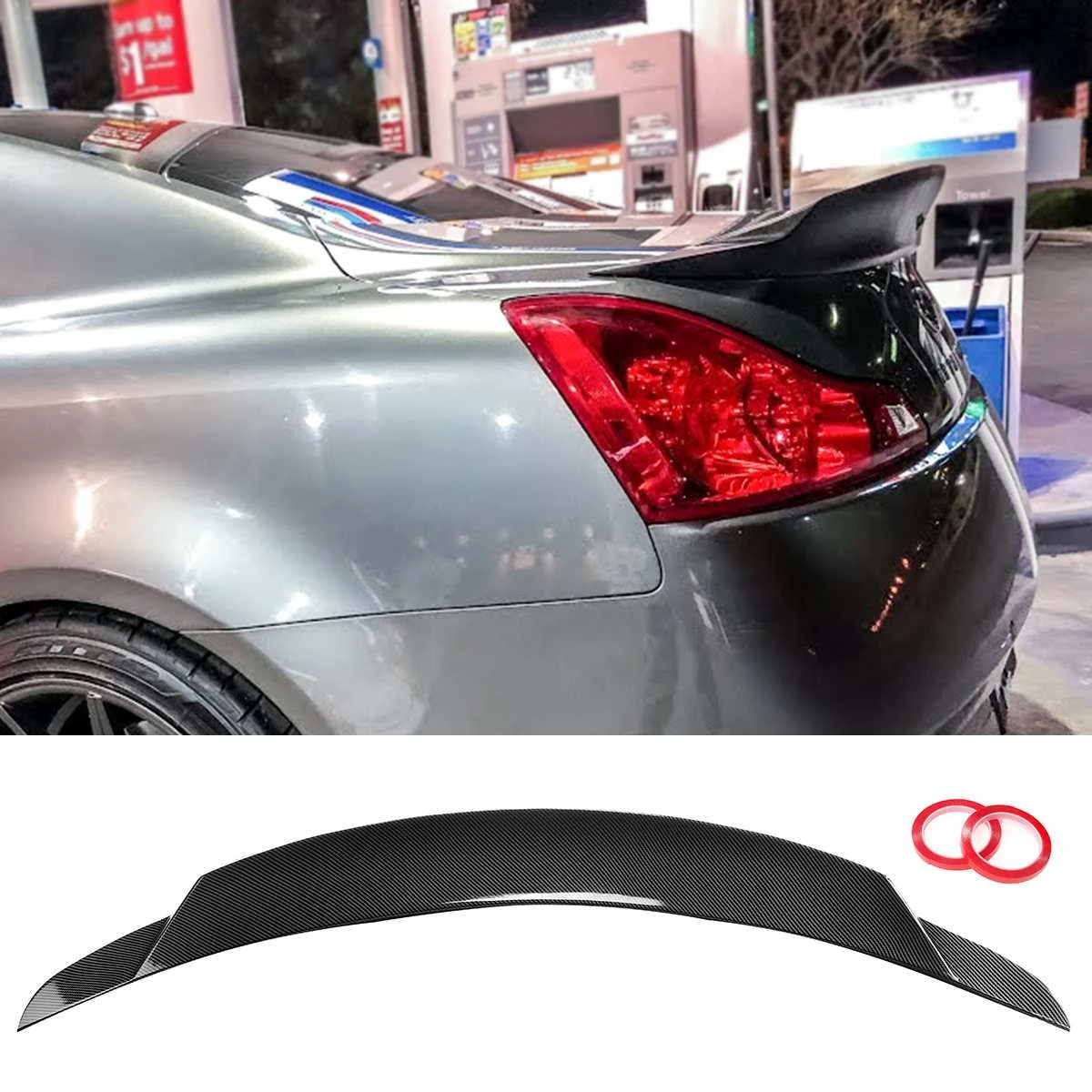 Carbon Fiber Car Rear Spoiler Rear Wing Fit For Infiniti G Series G37