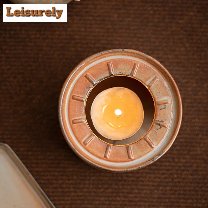 Kiln Fambe Tea Warmer Holder Tea Jug Heater Candle Heater Stove Household Kettle Stand Baked Milk Jar Carbon Furnace Drinkware
