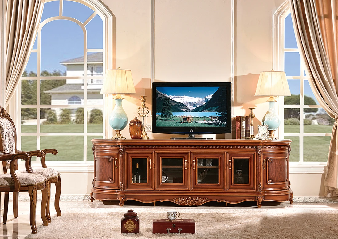 Best Price Classic Style Wooden Home Use Living Room Furniture Living Room Cabinets TV Unit For GD54