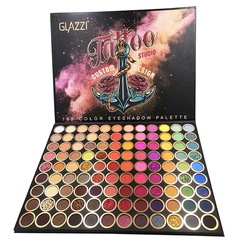 

GLAZZI 108 Colors Gliltter Eyeshadow Palette Matte Eye Shadow Pallete Shimmer Shine Nude Make Up Palette Set Kit Cosmetic