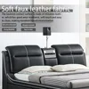 Multifunctional King Size Bed Frame, 720P Projector/Air Purifier/Massage Function/Music Speaker/USB Port/Storage Drawers 4