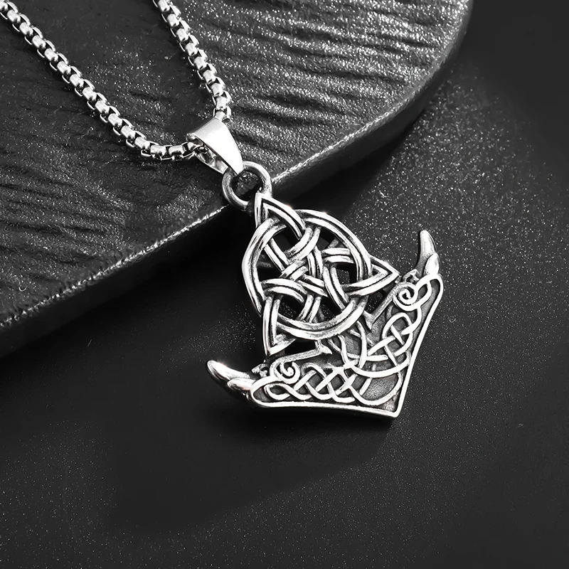 Retro Nordic Celtic Knot Odin Thor's Hammer Pendant Necklace Men's Retro Punk Amulet Jewelry
