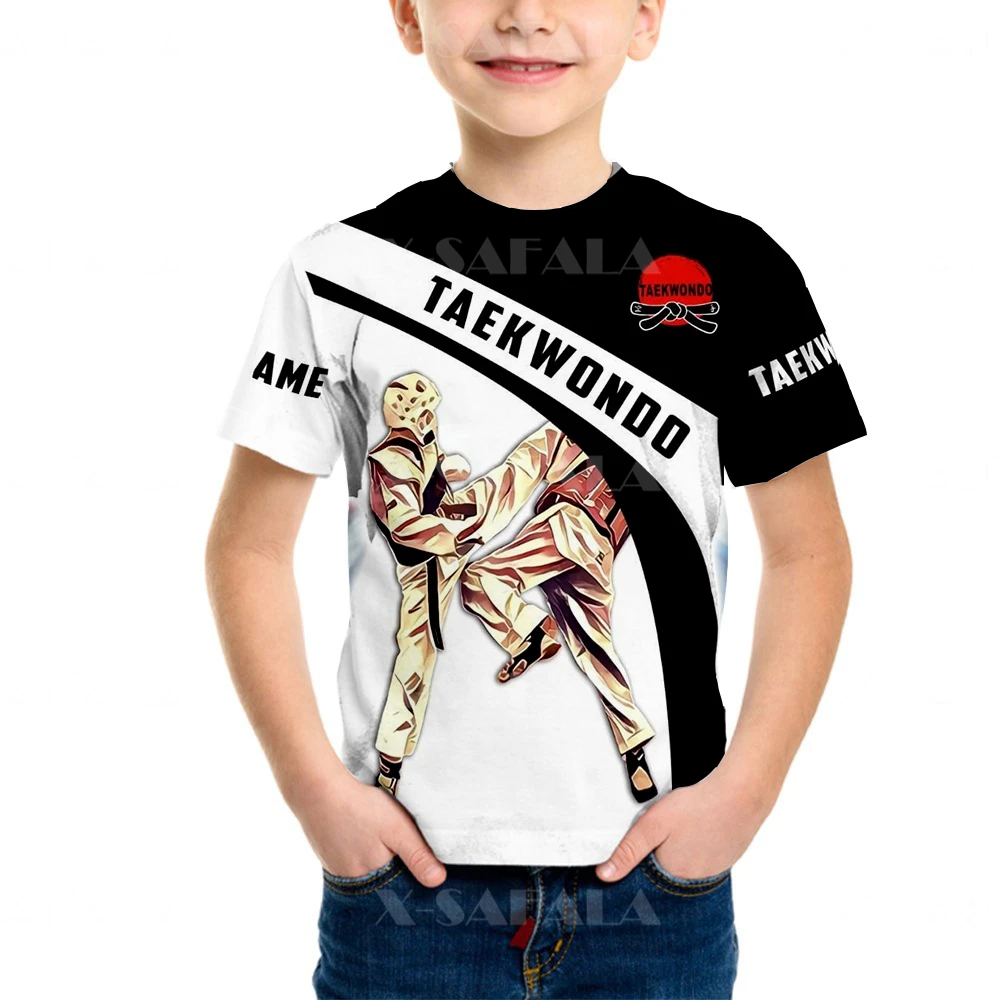 

TAEKWOND Lover Sports Boys T Shirt Short Sleeves Tops Girls Children Clothing Summer T-shirt Tee Toddler Clothes for 2-8 Years-1