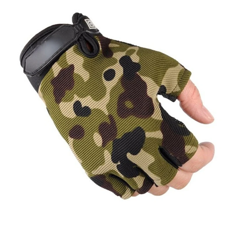 Men Camouflage Tactical Gloves Outdoor Sport Cycling Half Finger Anti-Slip Shock-Absorbing Fitness Fingerless Mittens Warmer 4