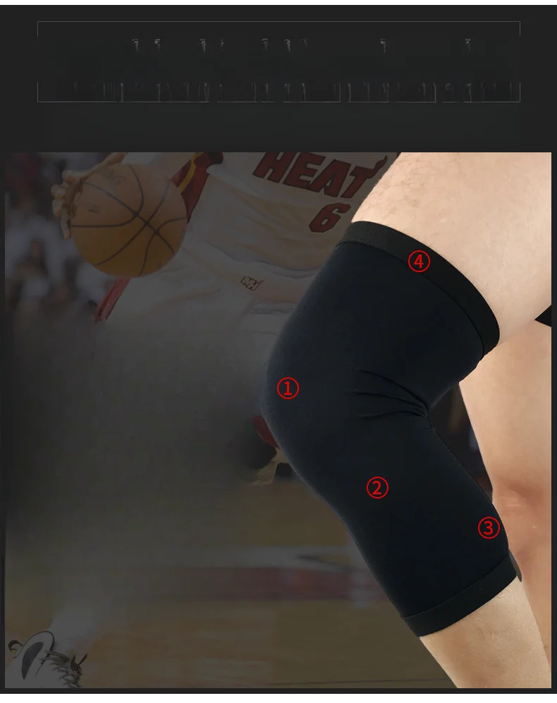 Genouillères de basket-ball, protège-jambes de compression tricotés, collants, course en extérieur, fitness, cyclisme, alpinisme_voghion.com