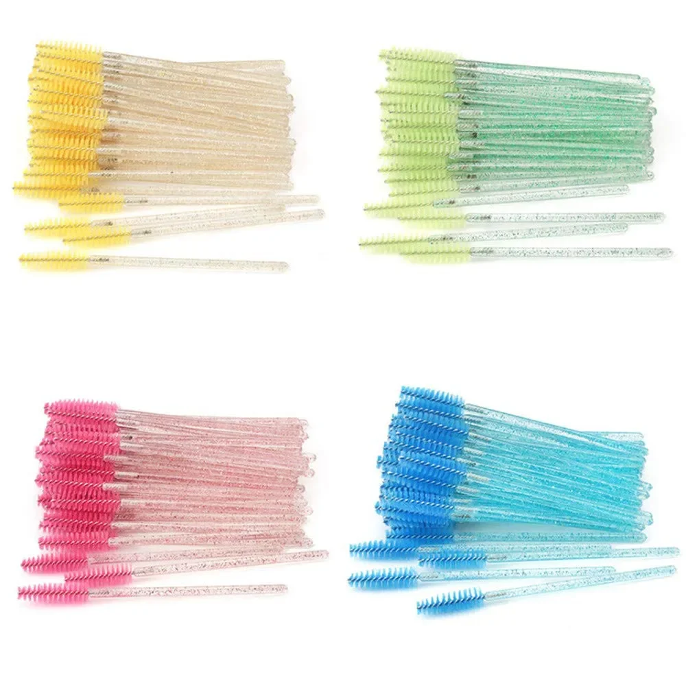 50Pcs Individual Disposable Mascara Wands & Combs - Assorted Colors, for Eyelash Makeup, Lash Comb & Mascara Application Tools