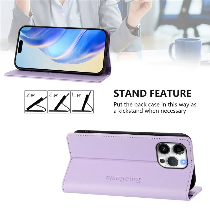 Luxury Anti-Theft Leather Wallet Flip Phone Case with Magnetic Closure