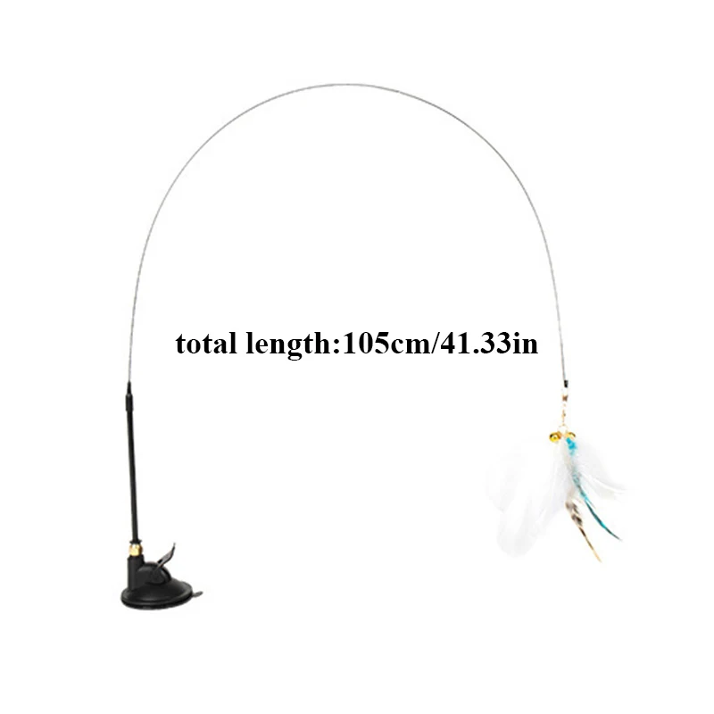 Interactive Cat Toy Funny Simulation Feather with Bell Cat Stick Toy for Kitten Playing Teaser Wand Toy Cat Supplies