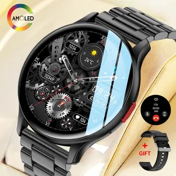 SENBONO 남성용 블루투스 통화 스마트 워치, AMOLED 항상 켜짐 디스플레이 화면, 100 가지 이상의 스포츠 모드, 혈액 산소 모니터, 스마트 워치