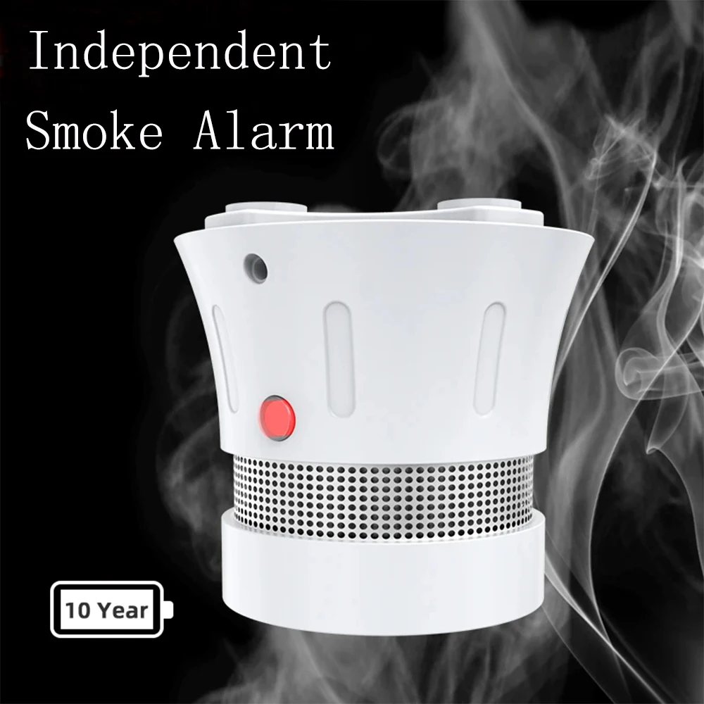 цена CPVAN Independent Smoke Detector Sensor Sound 85DB Alarm Fire Smoke Detector 10 Year Battery Fire Protection Home Security Alarm