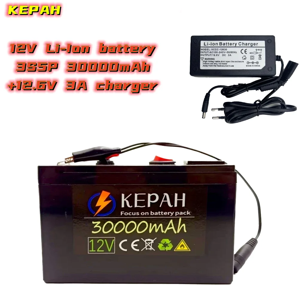 

Powerbattery18650 12V 3S5P Lithium Battery Pack+12.6V3A Charger,Built-in 30Ah High Current BMS,Used for Spraying Equipment,Etc