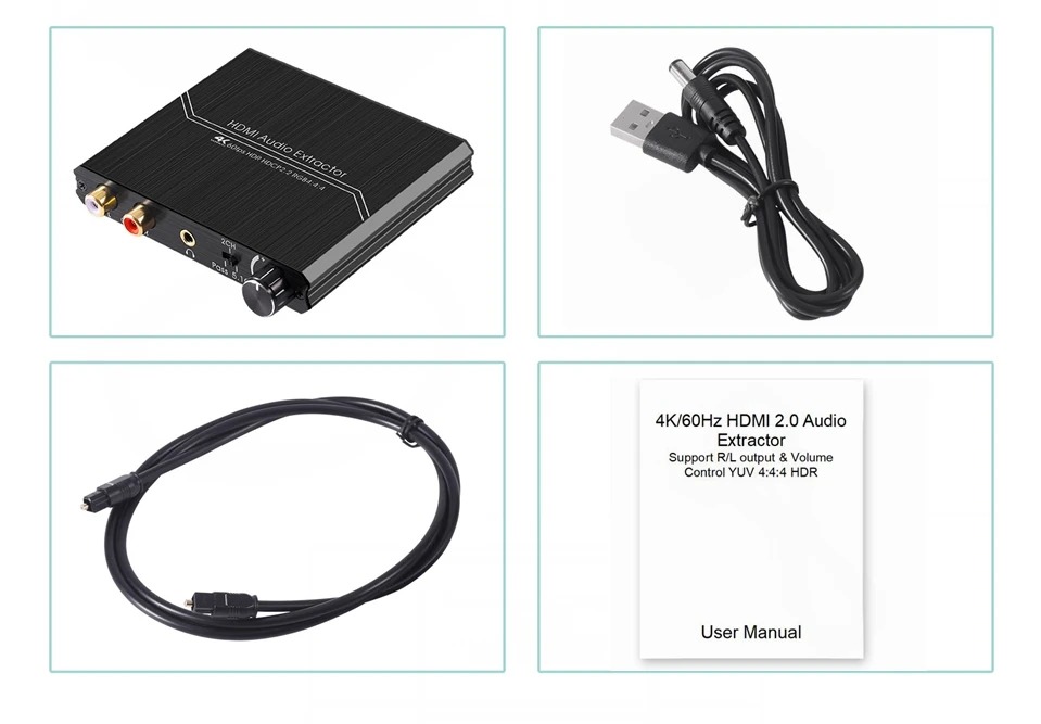 HDMI 2.0    TOSLINK SPDIF 5.1CH R/L     4K 60Hz HDR HDMI   HDCP 2.2