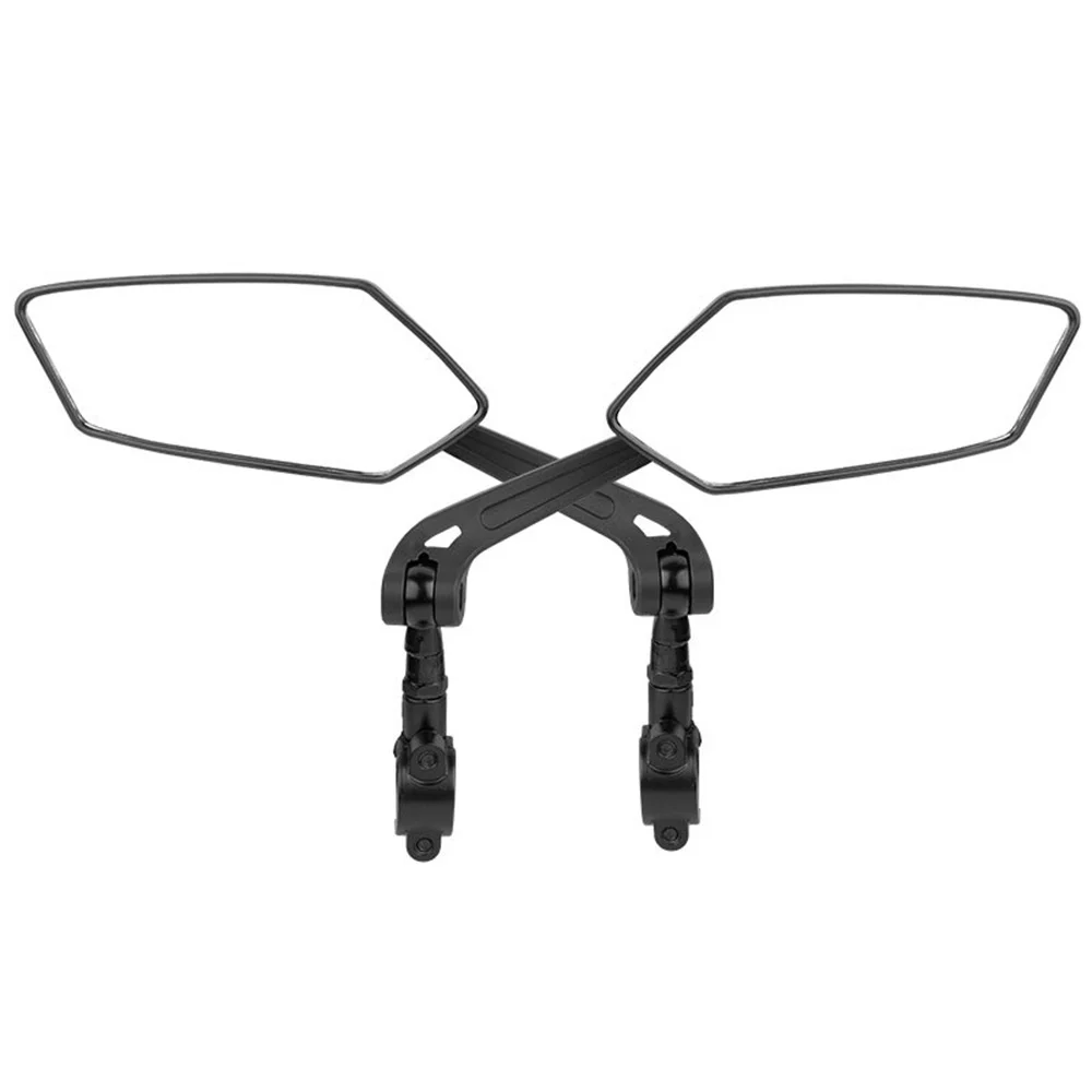 

1 pair Bicycle Mirrors and Two Wrenches Adjustable Rearview Rectangle Back Mirror Handlebar 360° Wide-angle Safety Mirror