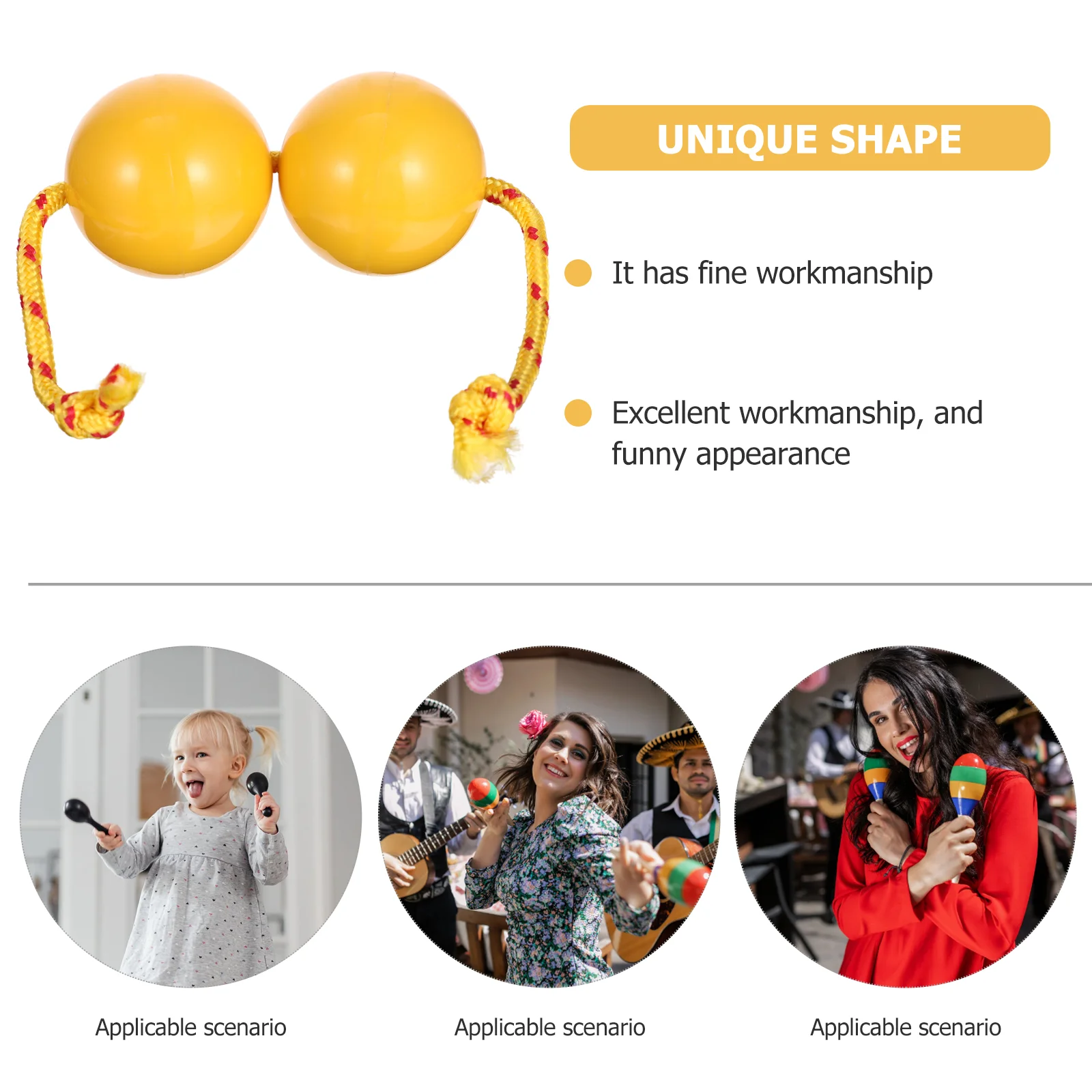 Kids Musical Instruments Maracas Single-hand Percussion Toy Funny Sand Shaker Child Yellow Rhythm Hammer Drum Ball One-hand