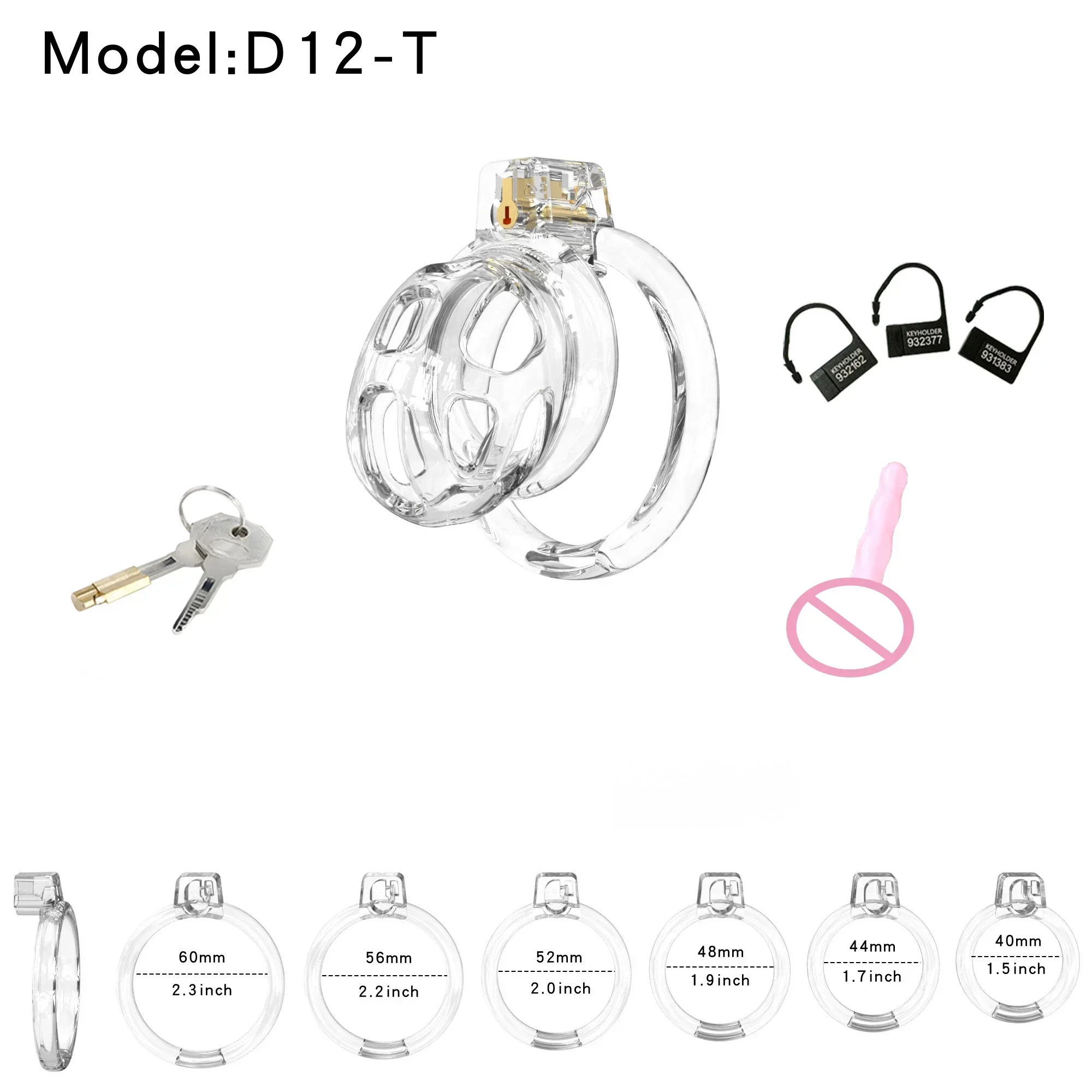 Soft Rubber Cobra Chastity Cage Six Size Base Rings Three Styles Sissy Locking Abstinence Device 18+