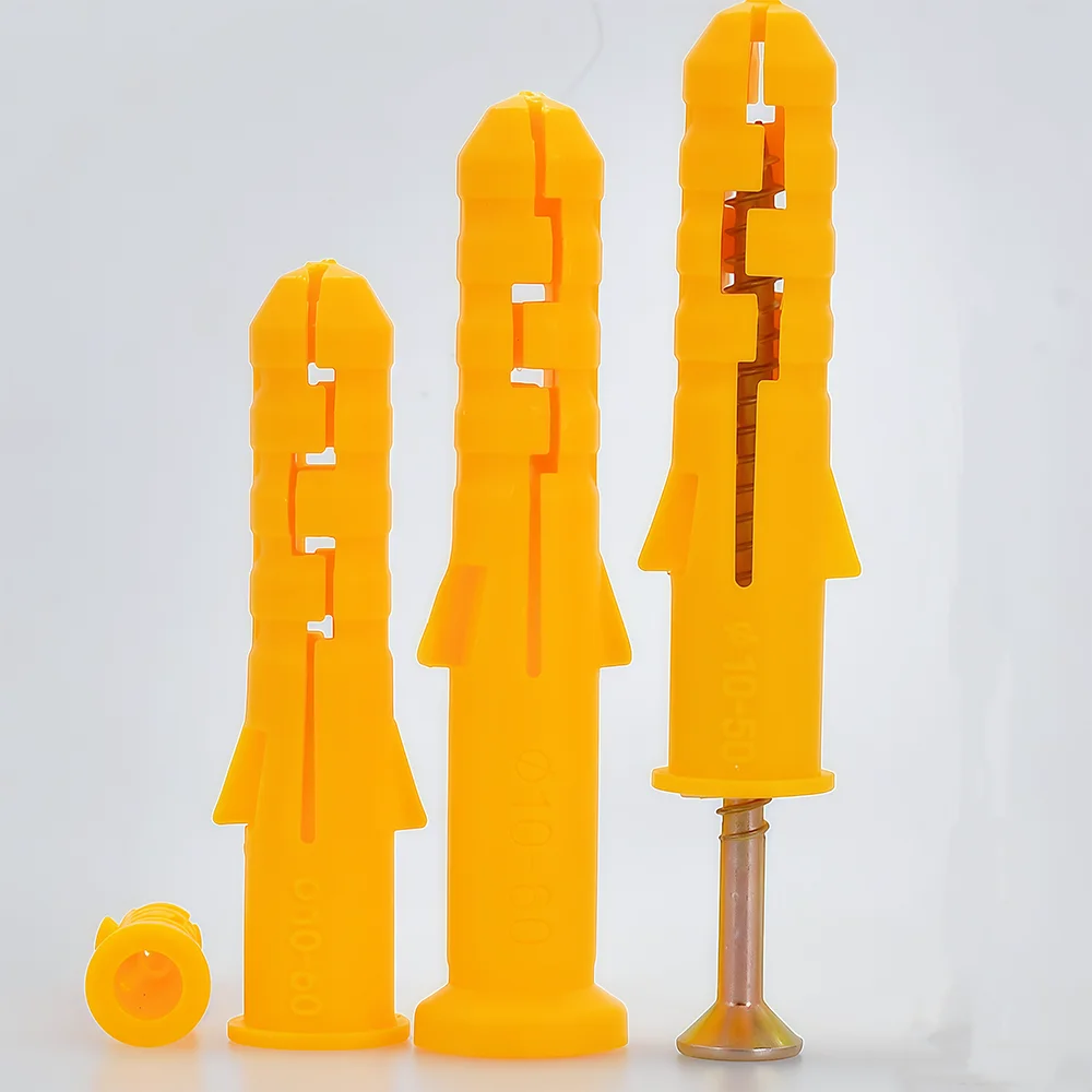Plastic Expansion Pipe Tube Rubber Plug Wall Plugs M6 M8 M10 Plastic Ribbed Anchor for Self-tapping Screw Wall Plug 10-50pcs