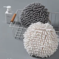 Chenille towel quick drying soft kitchen bathroom hanging ring small towel ball absorbent Microfiber towel 1