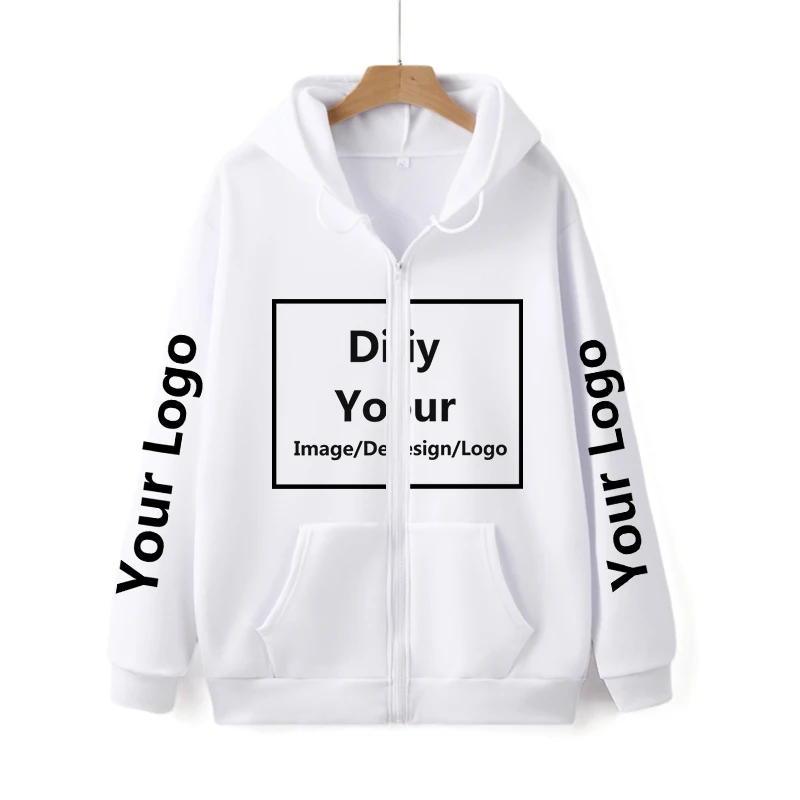 DIY Custom Your Image/Design/Logo/Text Zipper Hoodies Men Women