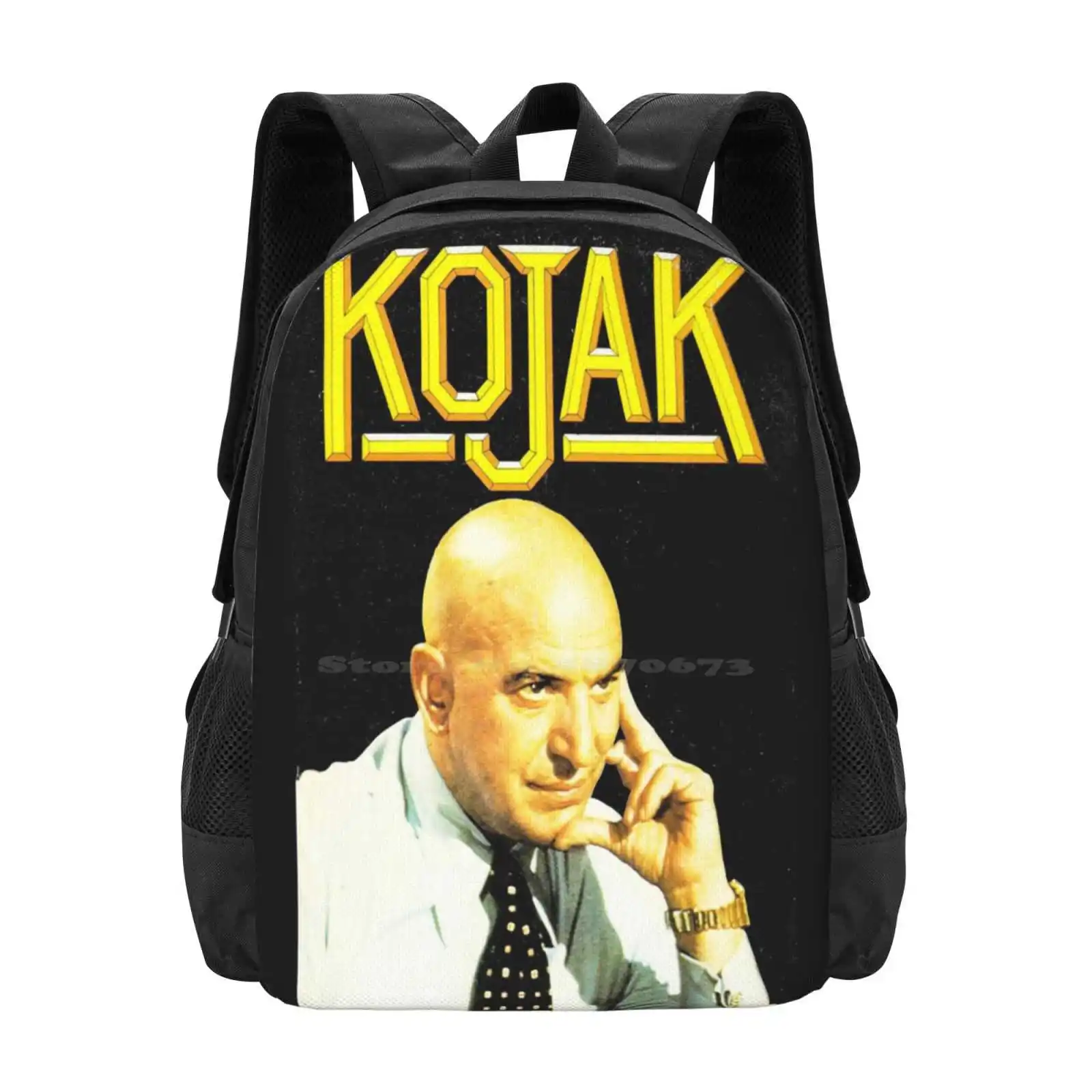 Kojak - Vintage Retro Tv Detective Cop Show 70S Teen College Student Zaino Pattern Design Bags Kojak Telly Savalas Vintage Tv