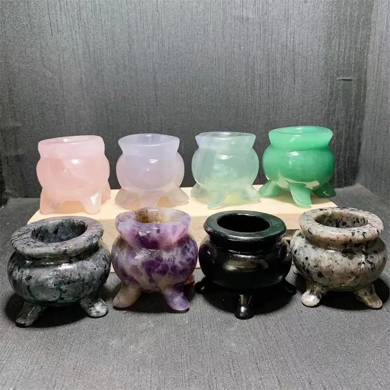 

5.2CM Natural Crystal Candlestick Carving Reiki Healing Stone Home Ornaments Decoration Holiday Gift 1pcs
