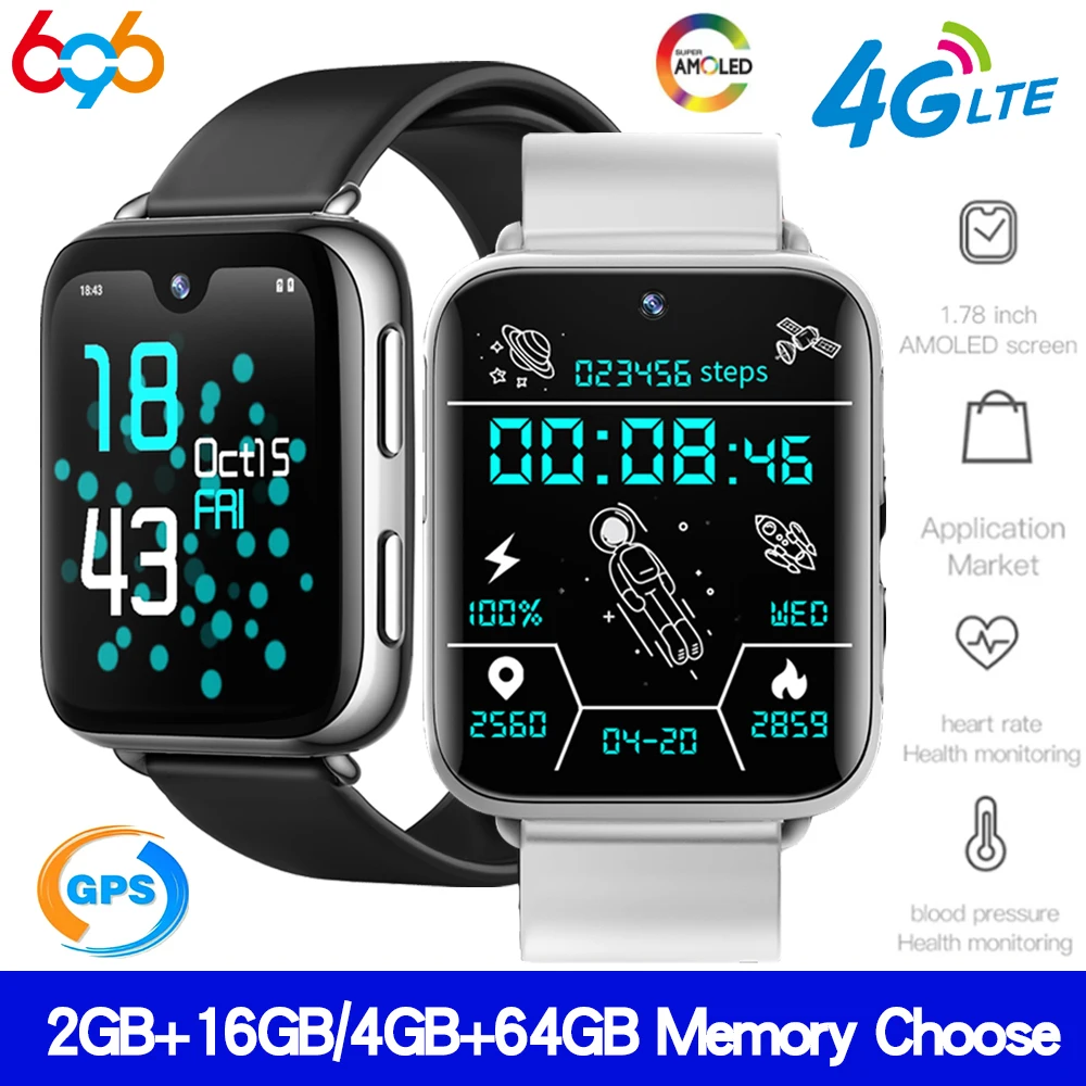 

New 1.78 Inch 4G Call Women Smart Watch GPS Wifi Camera Heartrate Blood Pressure Test Waterproof Sport Men Video Chat Smartwatch