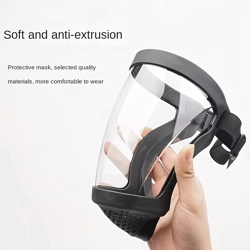Full-Face Transparent Protection Mask with Adjustable Buckle – Reusable and Heat-Resistant Facial Shield for Safety in Work, Out BEST SELLERS