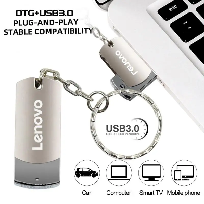 Pen Drive 16TB 8TB 4TB Lenovo USB3.0 Type-C Waterproof Metal