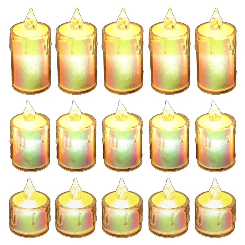 

4/1PCS LED Colorful Candle Lamp Simulation Electronic Tears Candle Battery Operated Flameless Candle Wedding Christmas Decor