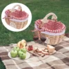 Wicker Storage Basket Premium Fruit Willow Weaving Blanket Simple Snacks Hand-woven Food Handheld 3