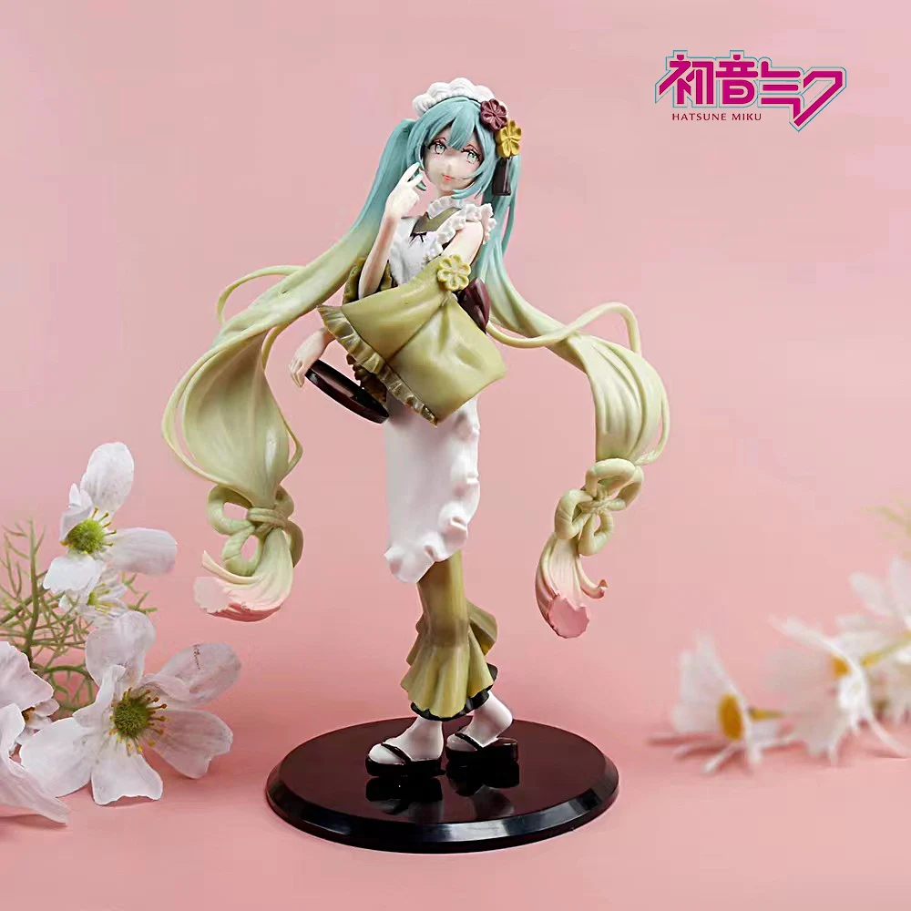 

Фигурка Мику Хацунэ, длинное аниме платье маття, барфи, периферийная фигурка, украшение для автомобиля, подарочные аксессуары для рабочего стола