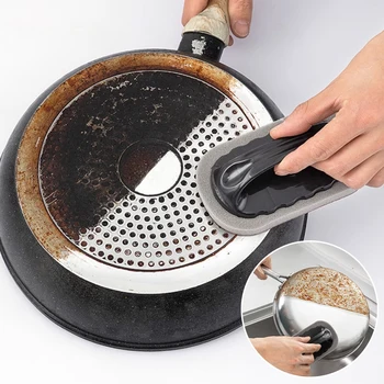 Éponge magique émeri, brosse, lingette, gomme, nettoyeur, cuisine, bain, rouille, forte décontamination, outils de nettoyage avec poignée, outils ménagers 1