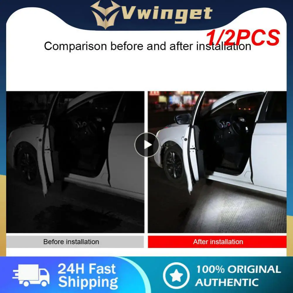 

1/2PCS 1-Led Car Door Light Car Interior USB Rechargeable Wireless Magnetic Switch Night Lamp LED Car Door Signal Welcome