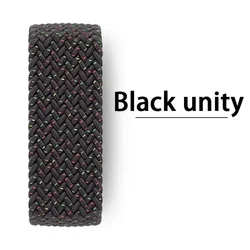 Braided Solo Loop Strap for Apple Watch - Elegant and Comfortable Wristband Bracelet (Black unity)